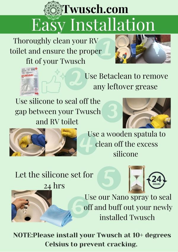 The printed step-by-step installation flyer included with the kit.
